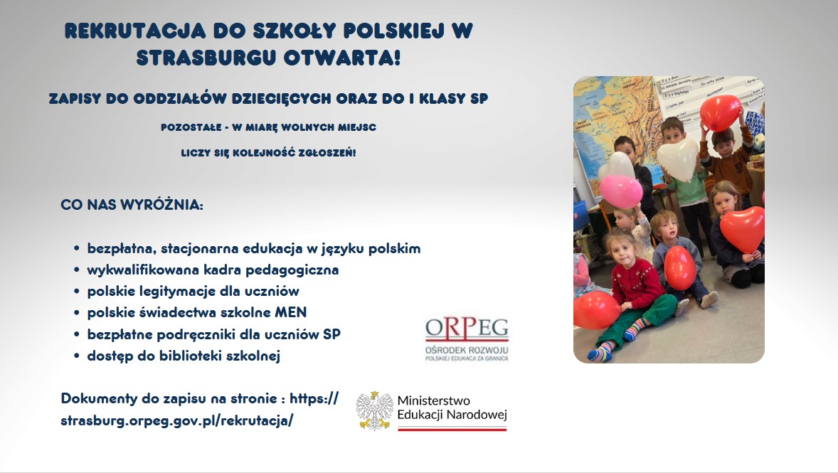 REKRUTACJA DO SZKOŁY POLSKIEJ W STRASBURGU